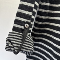 Soft Surrounding Cowl Neck Tunic Top Women’s XS Long Sleeve Black Grey Striped