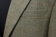 JOS A BANK mens olive green WINDOWPANE wool sport coat suit jacket blazer 42 L