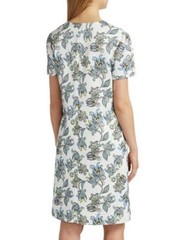 $1.6K Escada shift cotton blend printed midi dress sz 44 14 XL