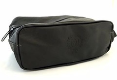 Men’s Shaving Toiletry Protective Travel Bag Synthetic Leather Big Size Black