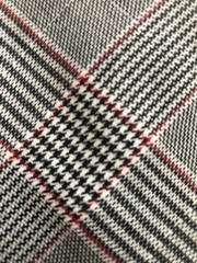 BEDFORD & BROOME NWOT Polyester Rayon Spandex Black Red Whie Plaid 58″ x 2¾”