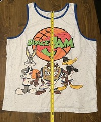 Space Jam Tank Top White Sleeveless Shirt Bugs Bunny Movie Mens Adult Medium