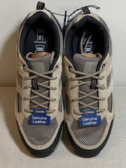 George Men’s Genuine Leather Athletic Sneakers Tan Black Lace Up Mesh Size 11.5