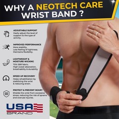 NeoTech Care Wrist Band – Elastic & Breathable Fabric – Adjustable Compressio…