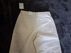 NWT Free Assembly Womens Size 10 Cream Denim Cropped Jeans High Rise Distressed