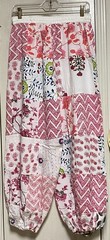 Boho Bloomers With Floral/Fauna Graphics On White Rayon Background-Gathered Legs
