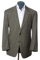 44R Joseph Abboud USA Gray Nailhead Wool 2-Piece Suit 38×31.5 Trousers Jacket XL