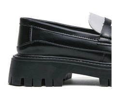 Platform Thick Sole Soft Microfiber Leather Dress Shoes Casual Loafers for Men