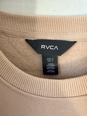 Men’s RVCA Long Sleeve Crew Sweatshirt Street Artist Design Logo Size S Tan