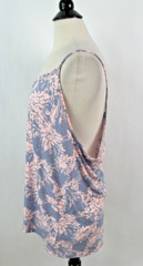 Sew In Love V-neck Tunic Tank 2X Blue Pink Floral Butter Soft Stretch Tank NWOT