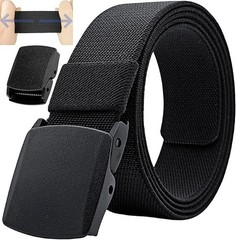 Men’s Adjustable Tactical Belt, TSA Approved Metal-Free Elastic Stretch Belt