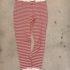 Victoria Secret Long Thermal Pajama Set Med Red White Candy Cane Striped #1304-2