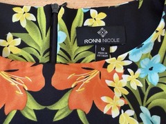 Ronni Nicole Womens Black Tropical Floral Zip Back Shift Dress Size 12