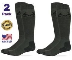 2 Pair Realtree Mens Elimishield Anti-Odor Outdoor Tall Boot Over the Calf Sock