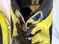 Steve Madden Barra Men’s Sz 10 Yellow Black Animal Print Sneakers Preowned Good