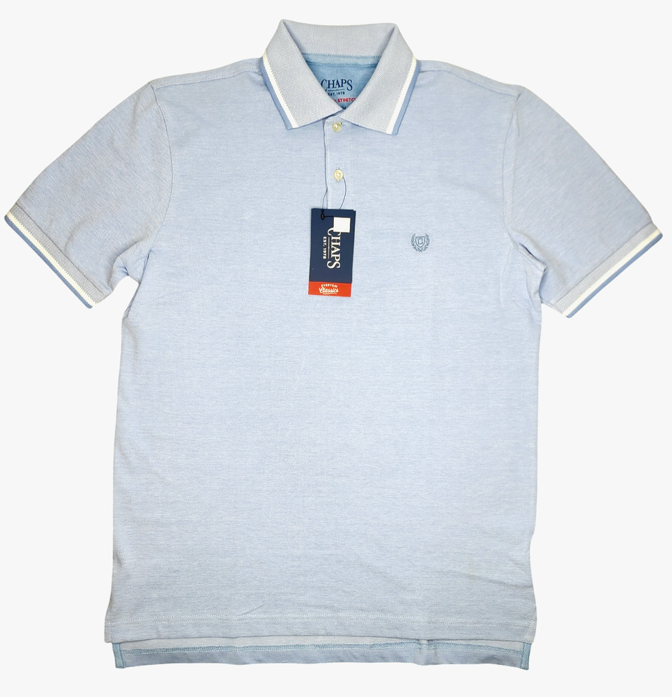 Chaps #11688 NEW Men’s Natural Stretch Birdseye Solid Pique Polo Shirt