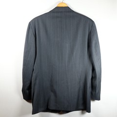 Hickey Freeman 44R Navy Gray Wool Pinstripe 2 Button Sportcoat Blazer Jacket Men