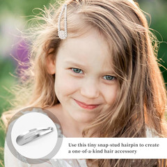 100 Pack Bulk 4 CM 1.57 Inch Silver Snap Metal Hair Clips Small Barrettes Hairpi