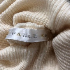 PAULE KA Ivory Silver Lurex High Neck Short Sleeve Knit Sweater S