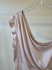 AllSaints One Shoulder Draped Cocktail Blush Pink Ruched Mini Dress Size M