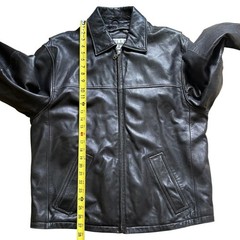 Wilsons Leather Pelle Studio Men Black Leather Bomber Jacket Coat Medium Vintage