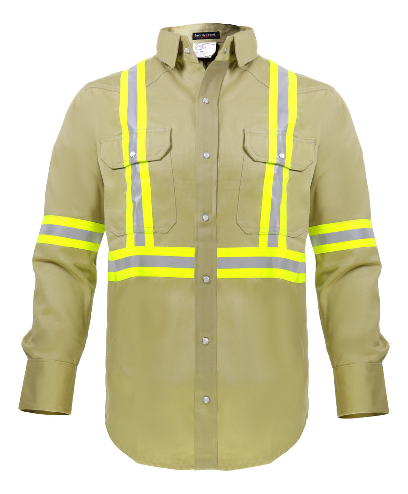 Flame Resistant FR High Visibility Hi Vis 100%C Light Weight Shirt