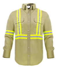 Flame Resistant FR High Visibility Hi Vis 100%C Light Weight Shirt