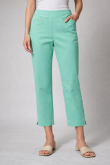 Counterparts Womens pull on stretch L front pockets gold rivet ankle length Pant