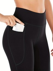 Women’s Flared Pants with Pockets, Flared Leg Yoga Pants High Waist Fitness
