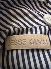 JESSE KAMM Cotton Poplin Striped Box Turtleneck M/L