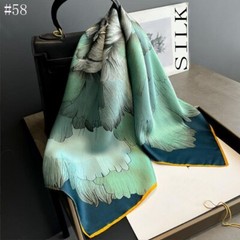100% Mulberry Silk 27″ Square Scarf Women Neckerchief Wrap Floral Yellow Flower