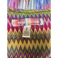 Urban Outfitters Knot Cutout Crop Top Long Balloon Sleeve Metallic Ties – AC