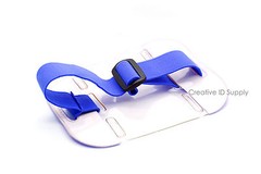 High Quality Reflective Arm Band Photo ID Badge Holder Vertical w/ Elastic Band
