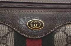 Vintage Gucci Sherry Monogram Boston Bag