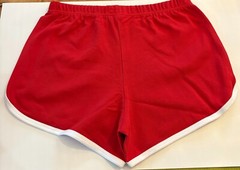 American Apparel Women’s Interlock Running Shorts – Red with White Trim (M)
