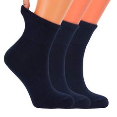 American Made Diabetic Ankle Socks 3 Pairs Non-Binding Cotton Unisex Moisture-Wi