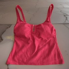 DKNY Women’s Pink Scoop Neck Wide Strap Stretch Knit Camisole Tank Top L -NWT’S