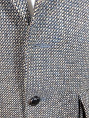 Casa Di Billera Blazer Sport Coat Mens 38L Blue Brown Tweed Wool