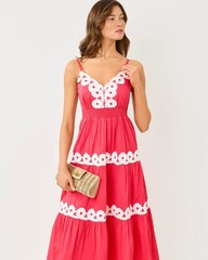 Lilly Pulitzer Zanna Cotton Midi Dress 02 Colors, All Size