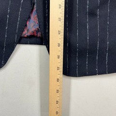 Tayion Collection Suit Jacket Mens 38R 38 Navy Blue Stripe Wool Stretch $425 NEW