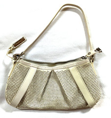 Burberry White Studded Leather “Prorsum”Pochette Style Shoulder bag.