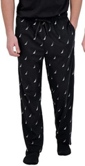 Nautica Men’s One-Piece Garment Fleece Pajama Pants, Black, Size M