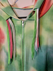 Neon Tie Dye HOODIE JACKET DRESS XL: RAVE/ CLUB/ FESTIVAL/ PARTY/ Y2K/ UNIQUE