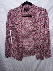 Liberty Art Fabrics for J.Crew Women’s Pink and Purple Floral Button Front Shirt