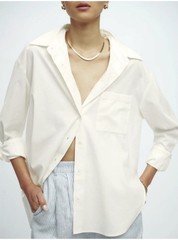 Reformation Will Oversize Button Shirt Womens XS White Long Sleeve Cotton
