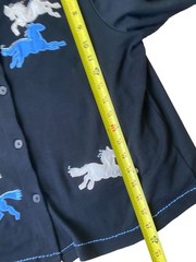 Blair Y2K Cardigan Womens Large Black Horses Western Equestrian Cowgirl Charm