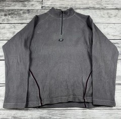 Vintage Nike Quarter Zip Sweater Mini Swoosh Ribbed Knit Pullover Y2K