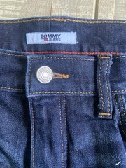 Tommy Jeans Women’s Blue Distressed High Rise Skinny-Leg Jeans Size 12 (32×26)