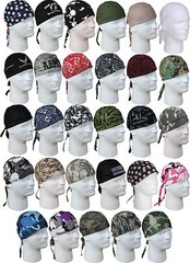 Cotton Biker Headwrap Stylish Do-Rag Bandana Head Wrap Hair Cover with Ties