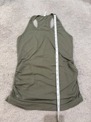 Athleta Size Small Ruched Green Solid Racerback Tank